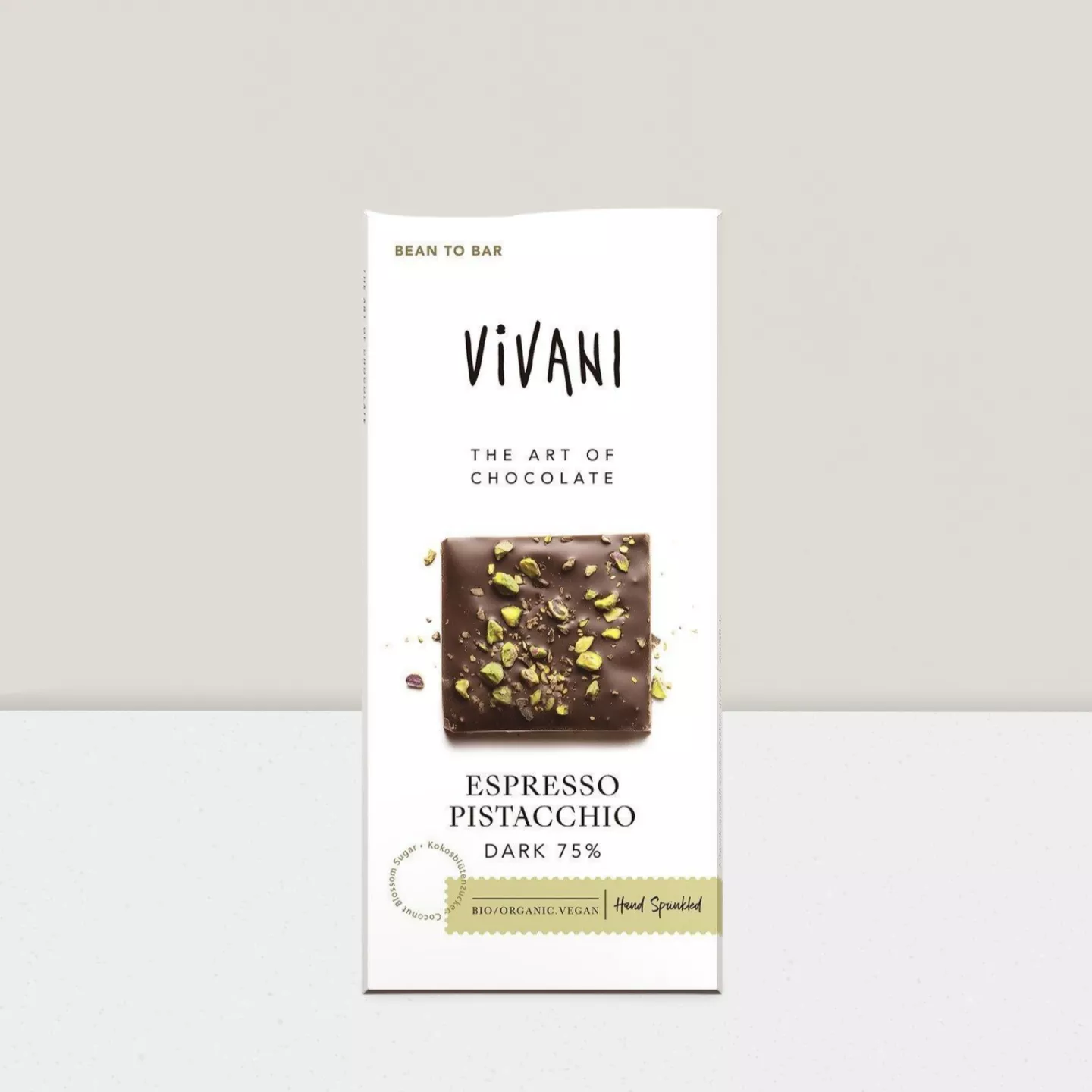 Chocolat noir 75% Expresso & Pistaches - 80gr