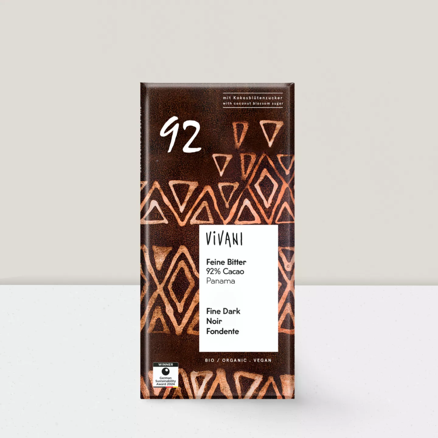 Chocolat noir 92% sucre de coco, 80g