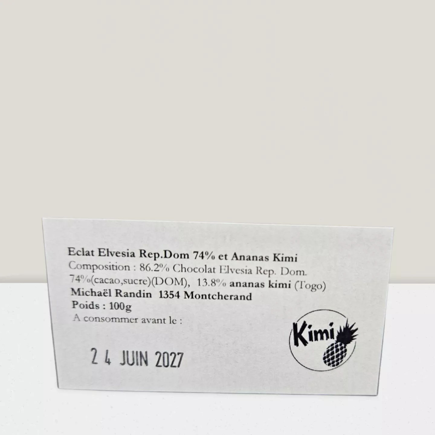 Chocolat - Eclat 74% Ananas séché KIMI 100g BIO