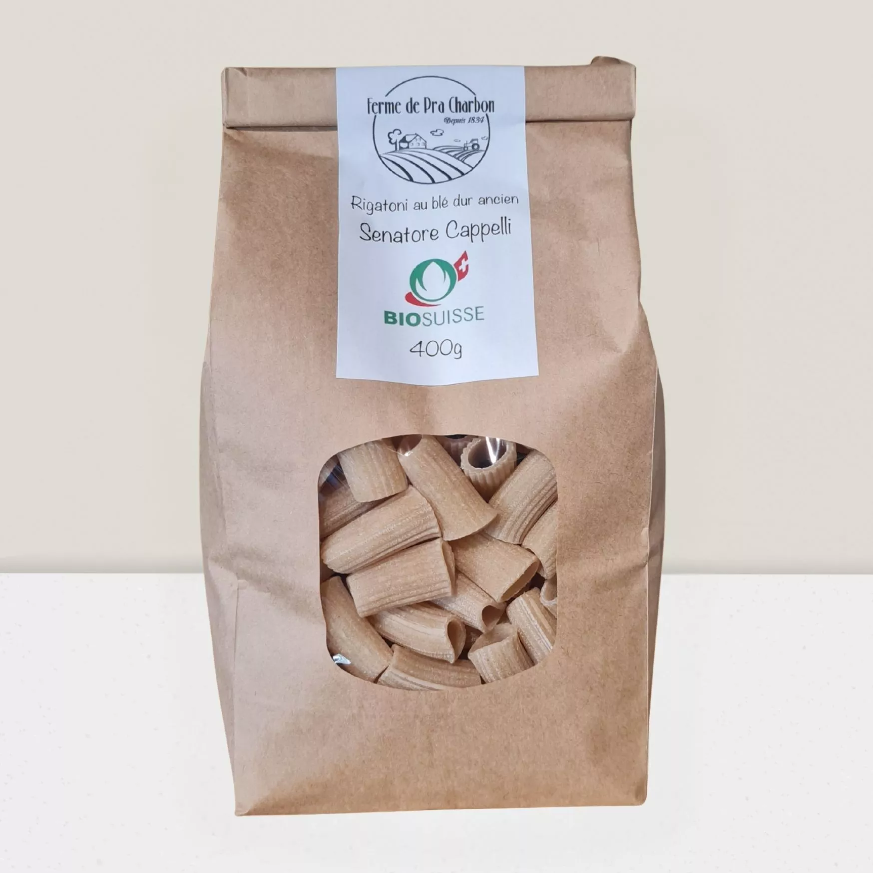 Pâtes Rigatoni de blé dur Senatore Cappelli 400g