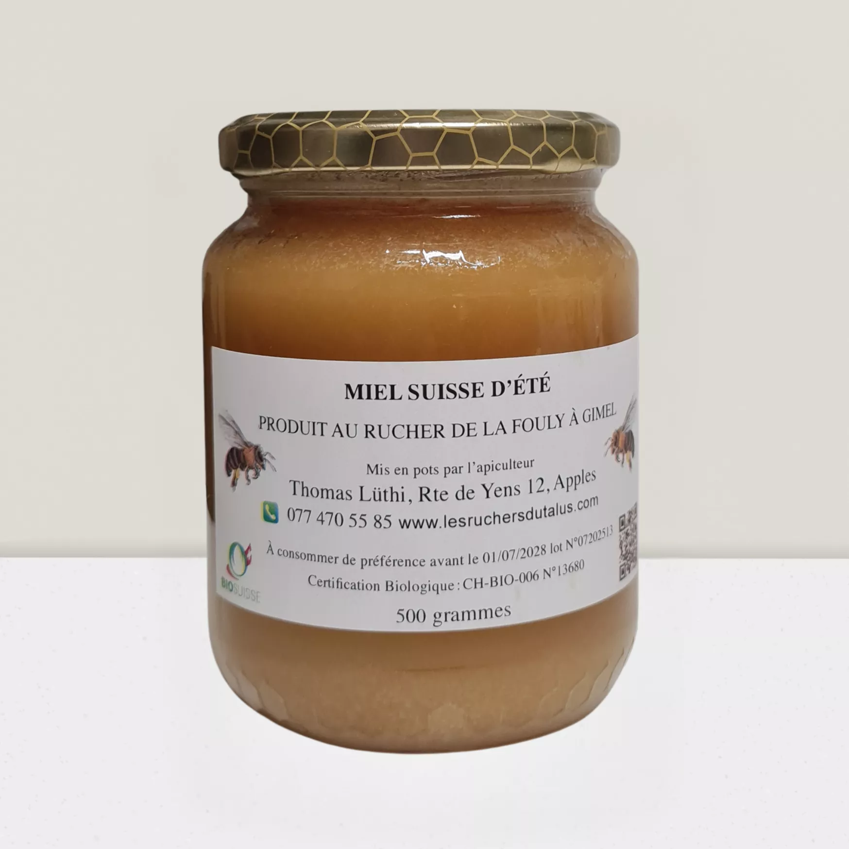 Miel bio 500g - Les Ruchers du Talus -
