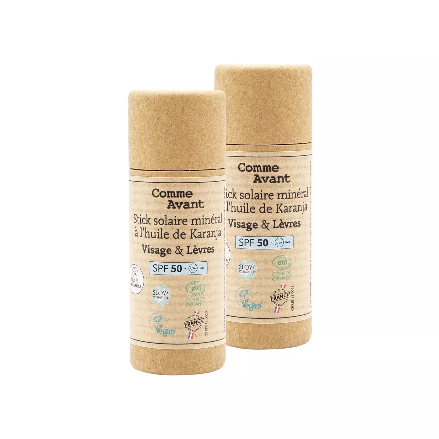 Stick solaire SPF50 minéral solide à l'huile de karanja -25gr