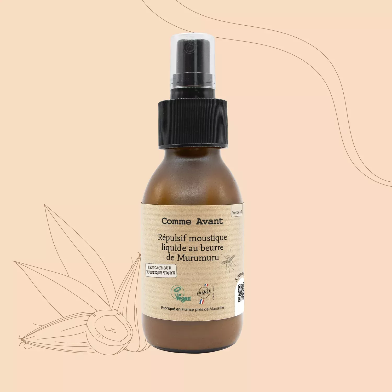 Répulsif anti- moustique liquide au beurre de Murumuru 90ml