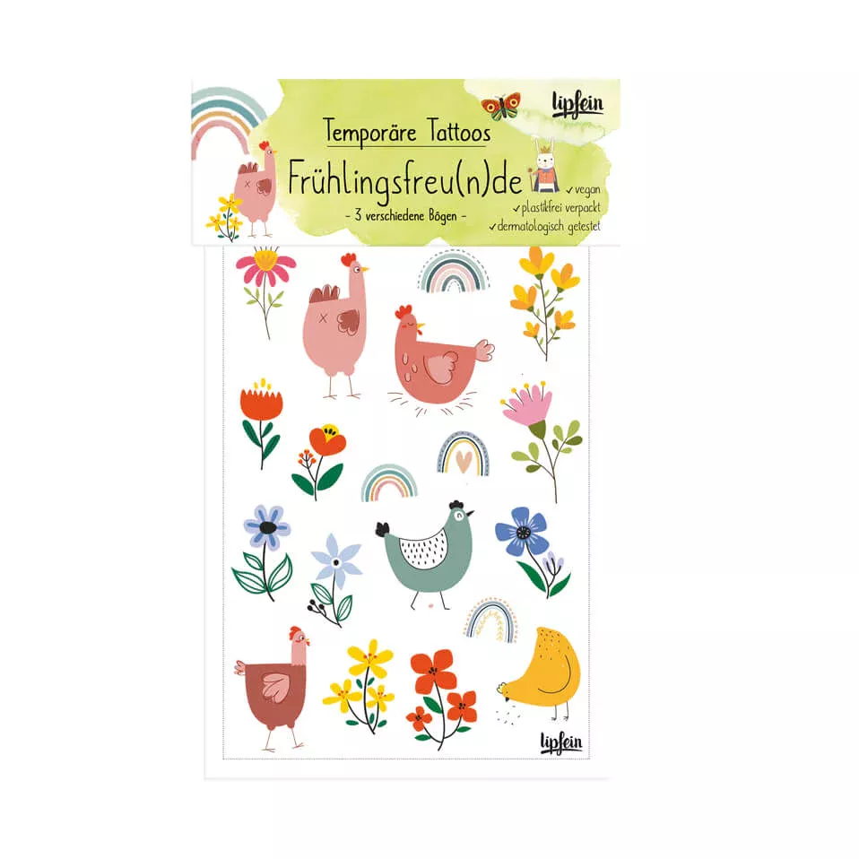 Tatouages pour enfants, motif amis du printemps