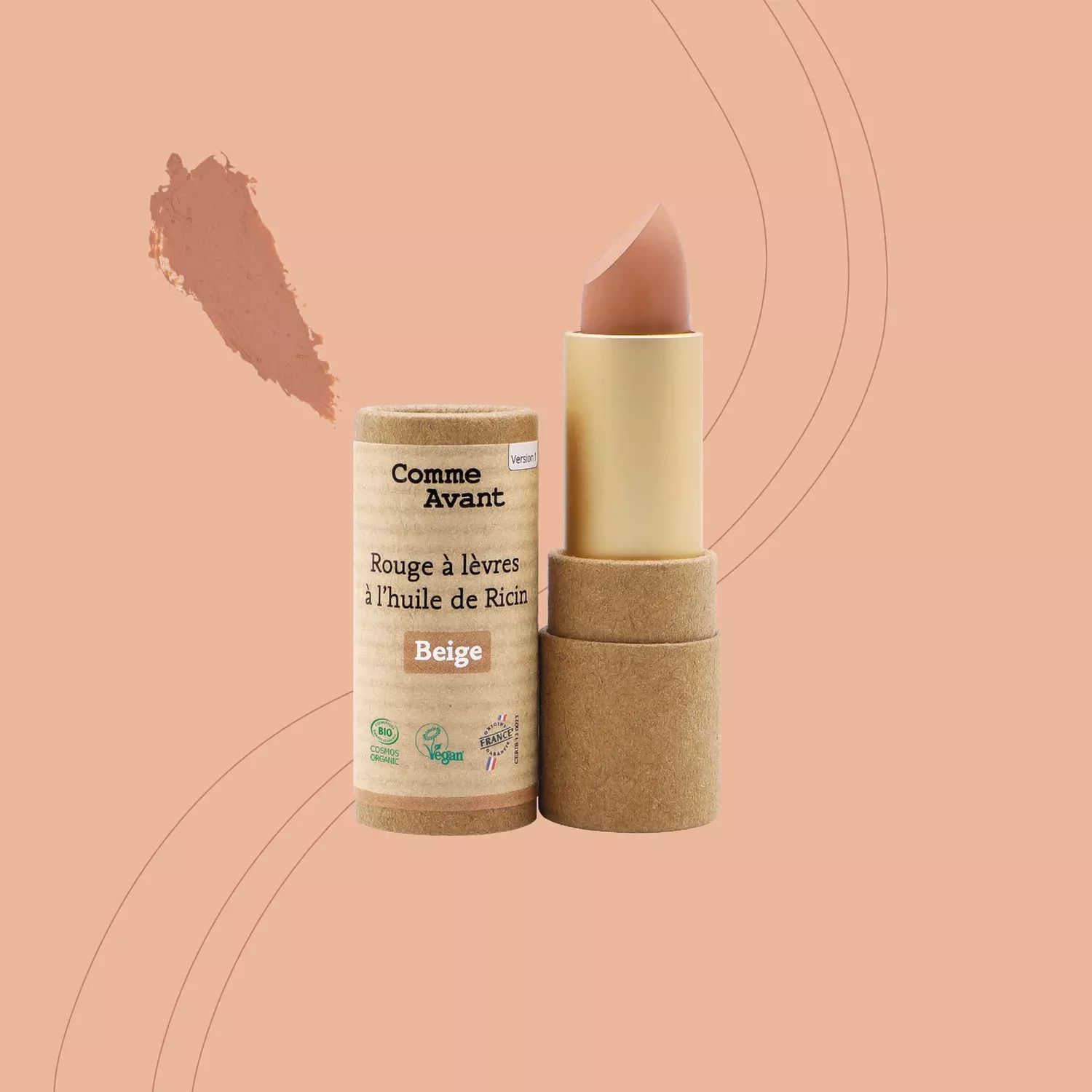 Rouge à lèvre Beige à l'huile de ricin 4gr