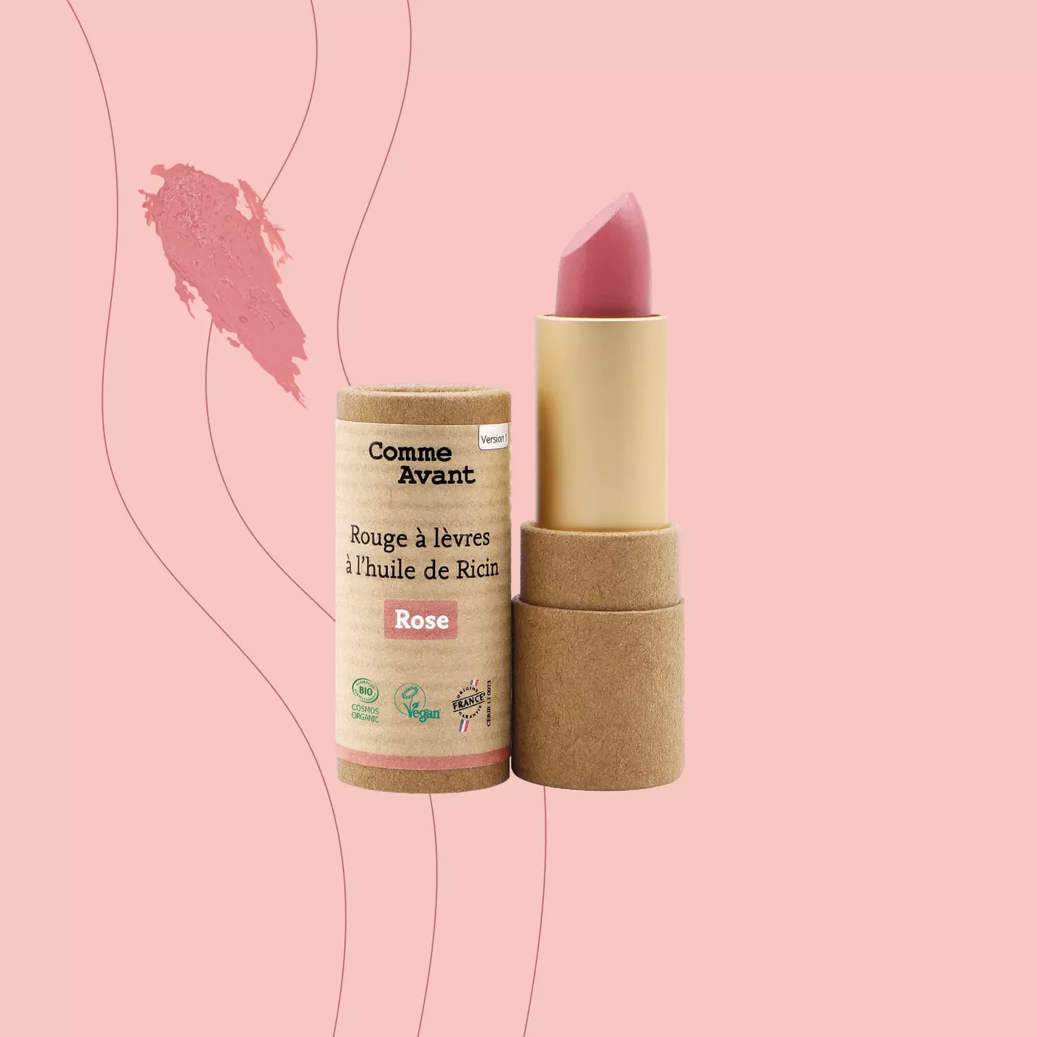 Rouge à lèvre Rose à l'huile de ricin 4gr
