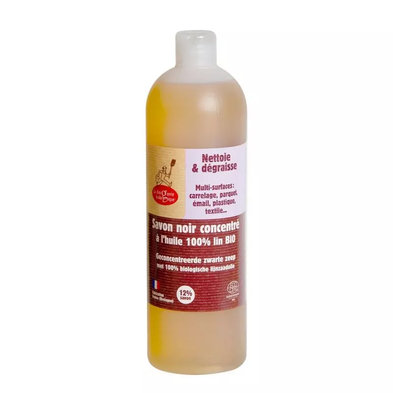 Savon noir liquide huile 100% lin bio 1 L