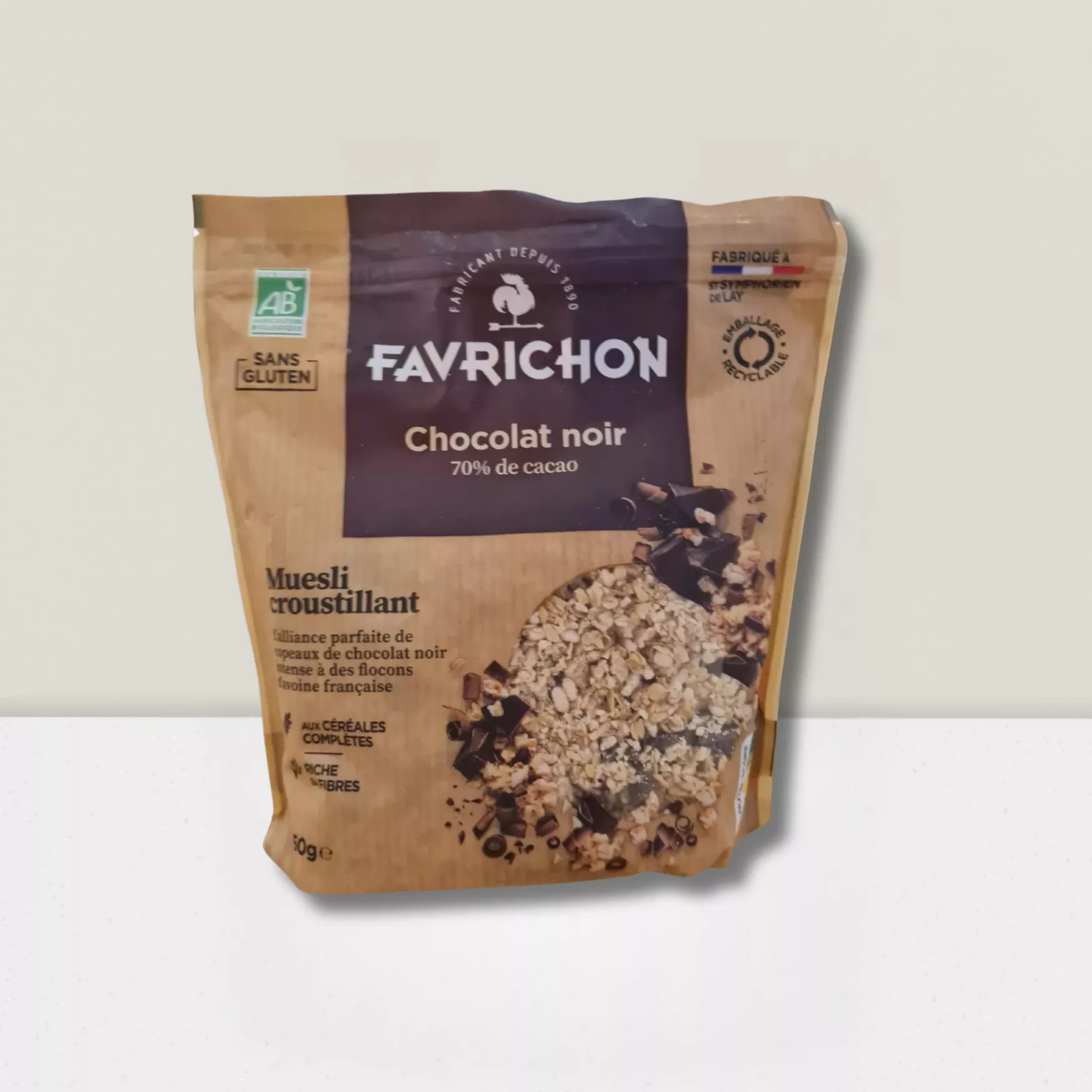 Muesli Croustillant chocolat noir 70% cacao, 450g