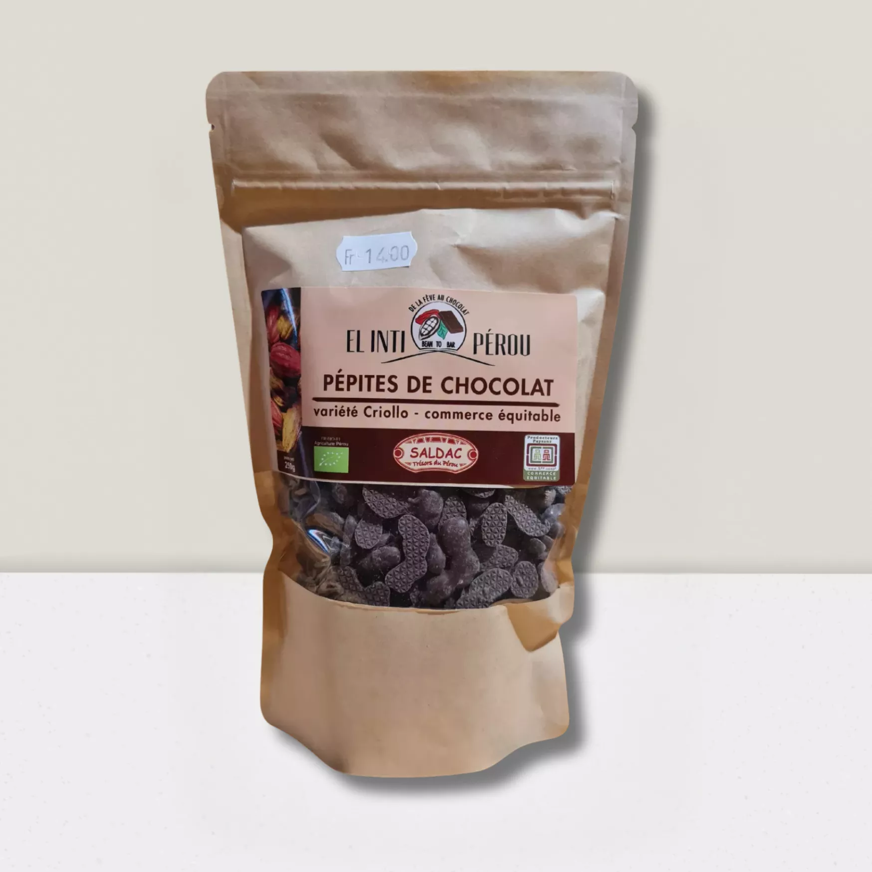 Pépites de chocolat noir 62 % - mini-gouttes - 250gr