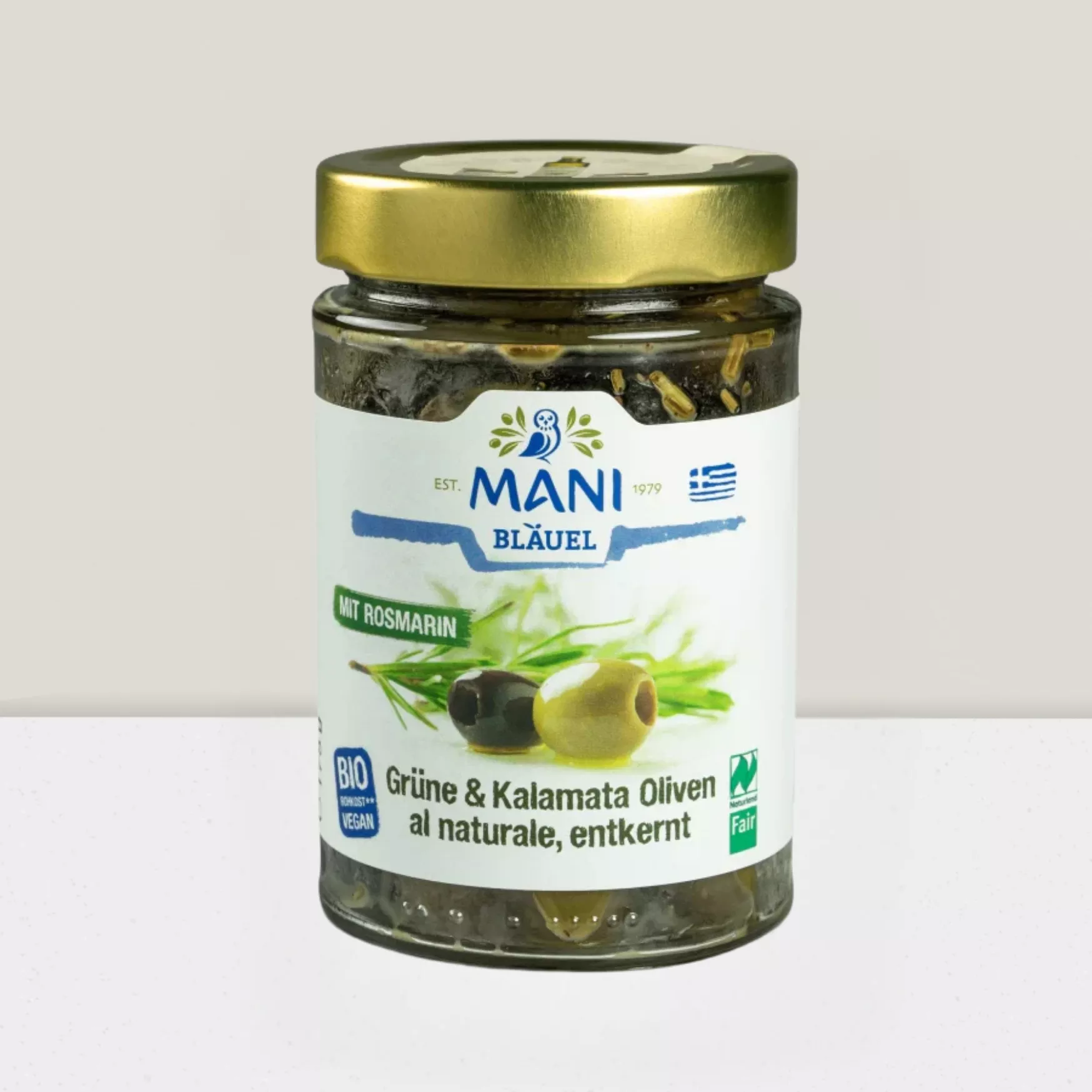 Olives Kalamata au naturel au romarin dénoyautées - 175g