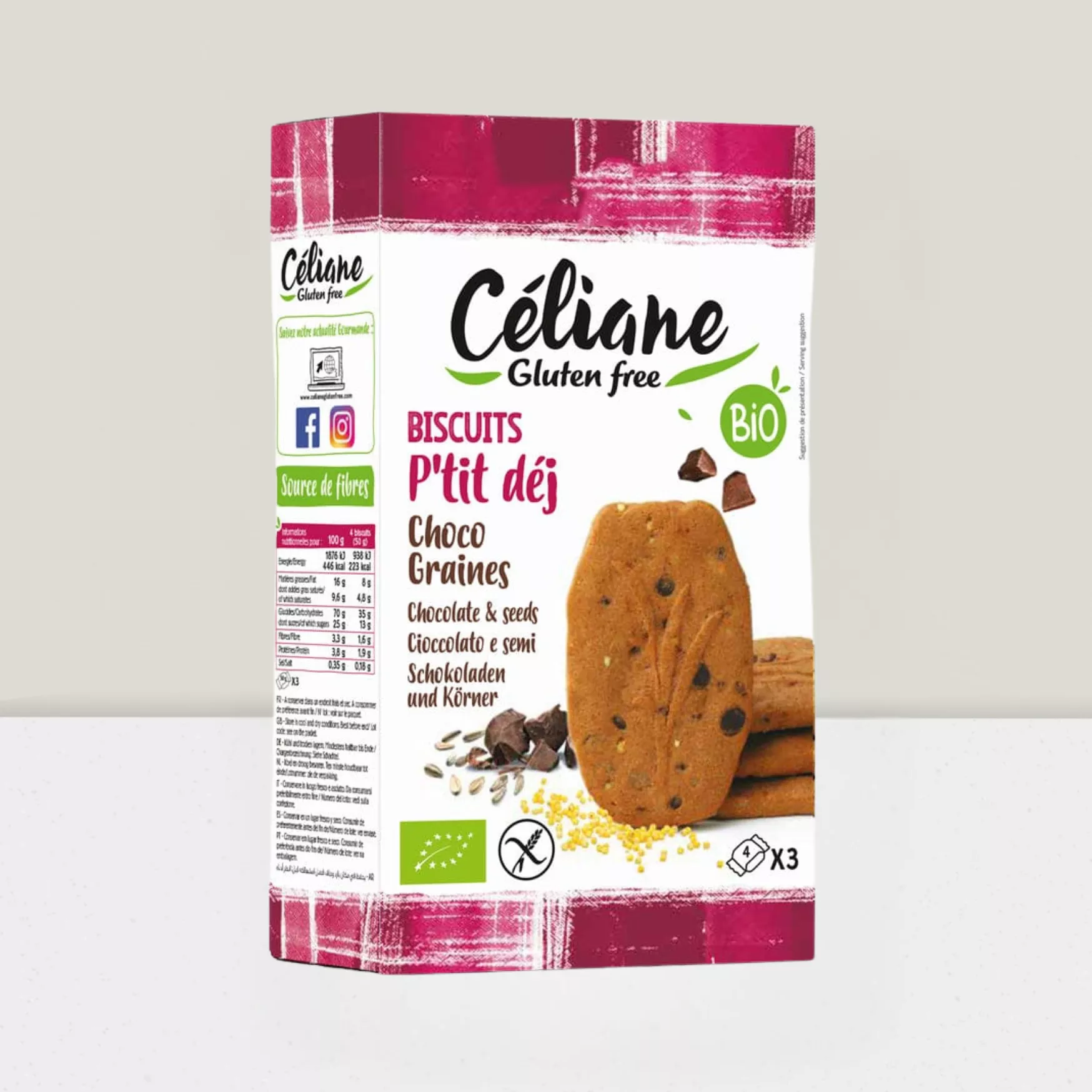 Biscuits p'tit déj choco-graines - 150gr