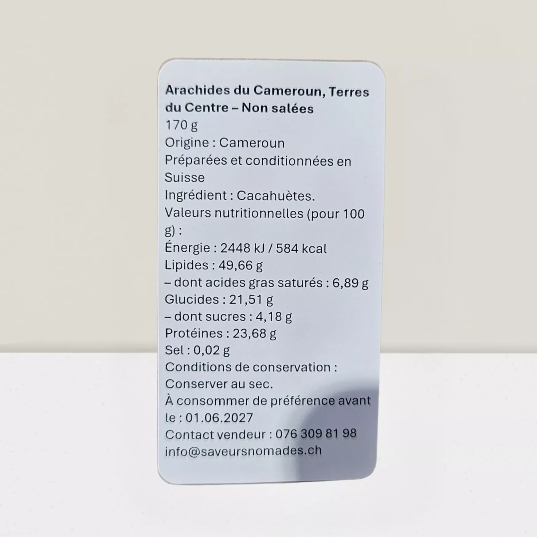 Cacahuètes grillées - 170gr - Terres du Centre - Cameroun
