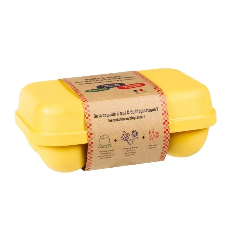 Boîte à 6 oeufs en coquille d'oeuf - Jaune