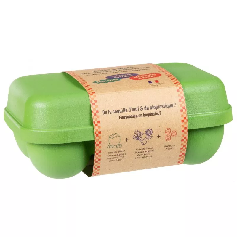 Boîte à 6 oeufs en coquille d'oeuf - Vert