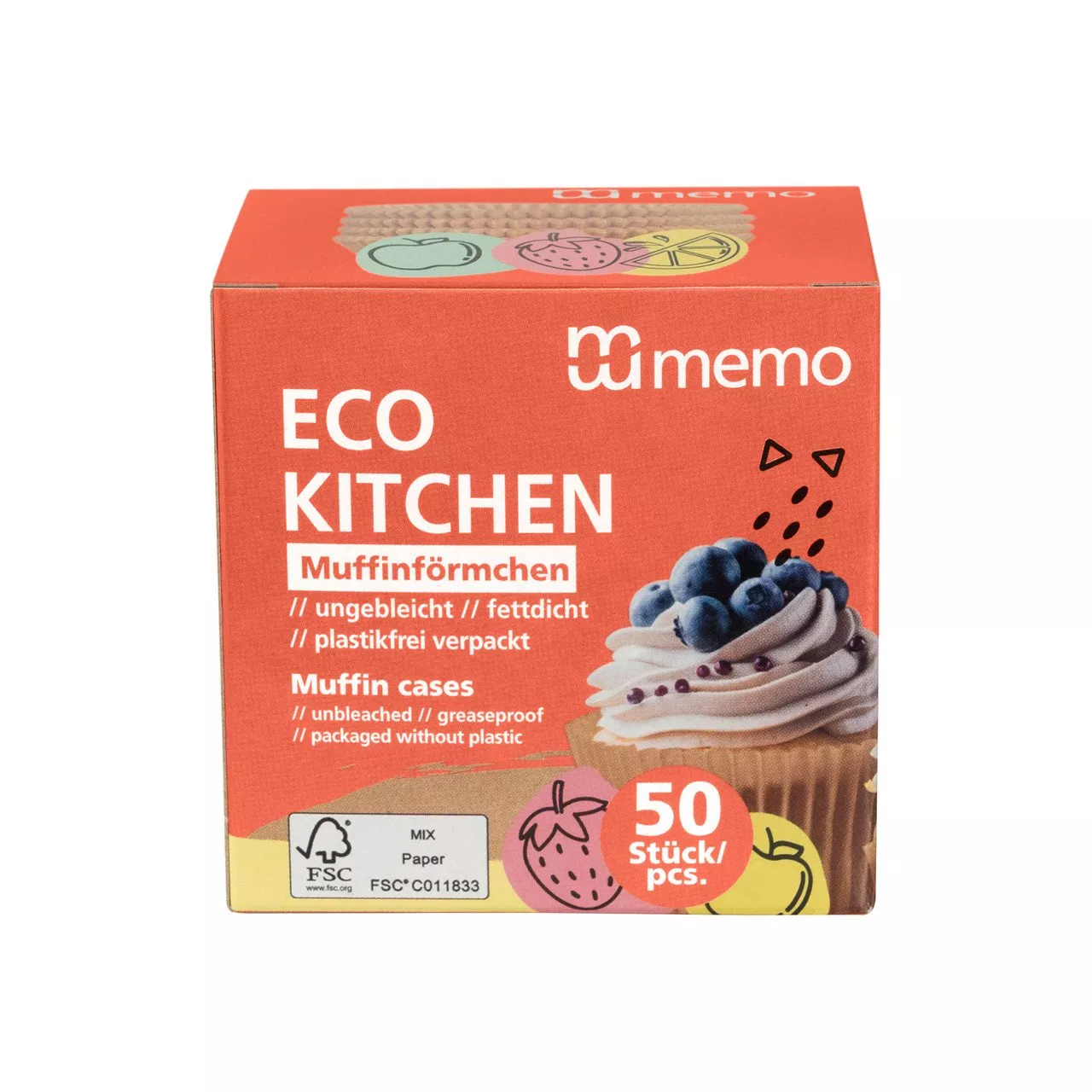 Caissettes à muffins, non blanchi, 100% FSC bois ou fibres