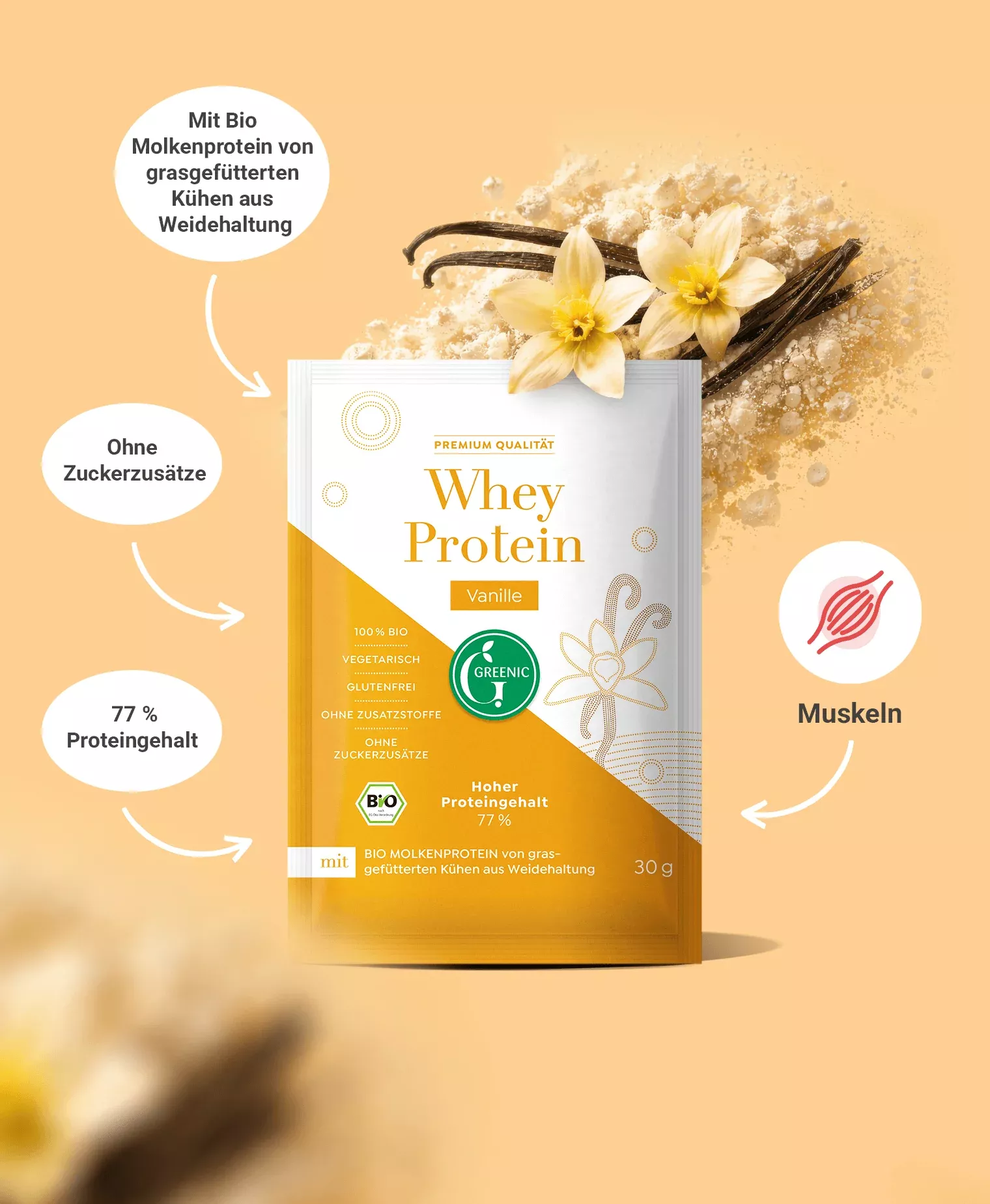 Protéine en poudre à la vanille - dosette - 30gr